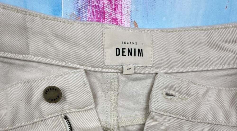 SÉZANE Le Brut Sexy Denim Straight Leg Jeans in Ecru